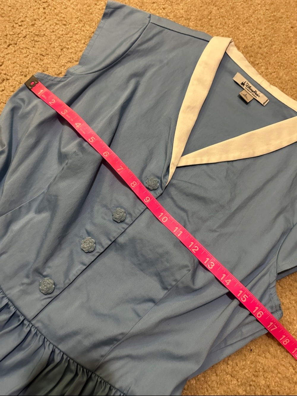 Disney Parks Beauty & the Beast Inspired Belle Light Blue Collared Dress w Books - Picture 7 of 16